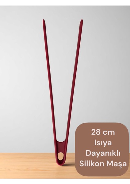 Isıya Dayanıklı Silikon Maşa Kevgir Kepçe Spatula Kaşık Seti (30-28-22-20 Cm) 14 Parça