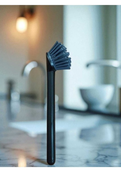 Silikon Bulaşık ve Lavabo Temizleme Fırçası, Siyah Beyaz, Pratik ve Hijyenik Kullanım