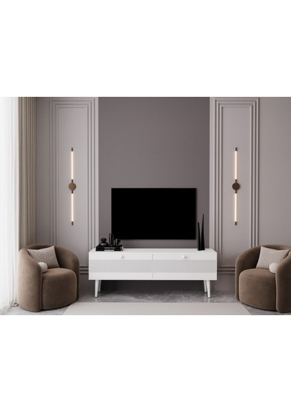 Melura Tv Ünitesi - Tv Sehpası 140 cm %100 Mdf Lake Ahşap Ayaklı