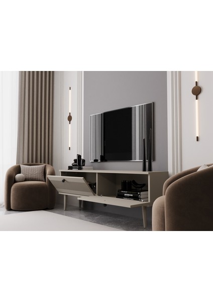 Melura Tv Ünitesi - Tv Sehpası 140 cm %100 Mdf Lake Ahşap Ayaklı modelleri