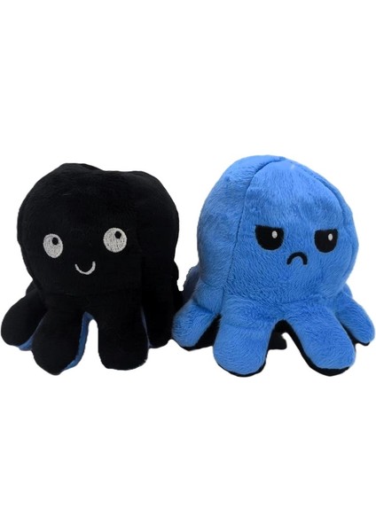 62054 Mood Değiştiren Peluş Ahtapot 20 Cm. Siyah - Mavi