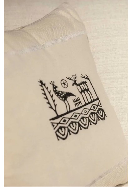 %100 Doğal El Dokuması Pamuk Keten 2'li Kırlent Kılıfı ve Runner Seti modelleri