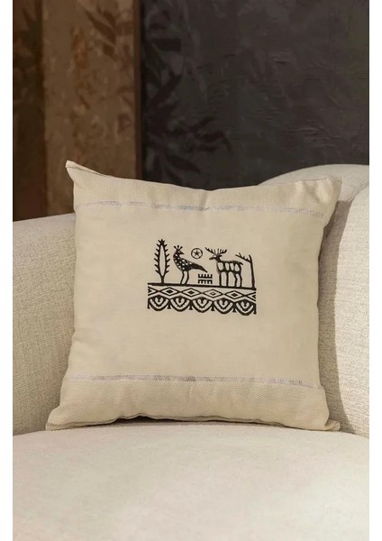 %100 Doğal El Dokuması Pamuk Keten 2'li Kırlent Kılıfı ve Runner Seti fırsatları