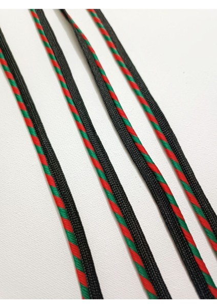 Siyah Kenar Kırmızı Yeşil Biye Şerit ( 1 Cm) modelleri