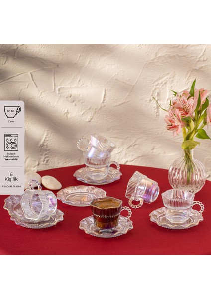 Hatrı Var Gökkuşağı 80 ml 6'lı Kahve Fincan Takımı