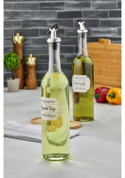 2li 750ML Ahşap Standlı Ayçiçek Yağı &zeytinyağı Şişesi Gri Tıpalı Cam Yağdanlık modelleri