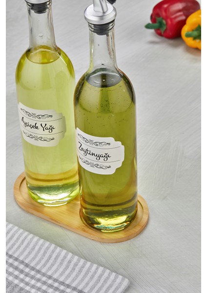 2li 750ML Ahşap Standlı Ayçiçek Yağı &zeytinyağı Şişesi Gri Tıpalı Cam Yağdanlık indirimleri