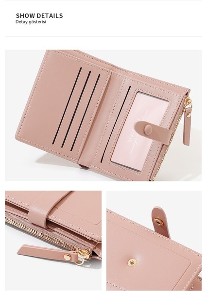 Bayan Kısa Cüzdan Fermuarlı Iki Katlı Cüzdan Çoklu Kart Yuvası Kart Tutucu (Yurt Dışından) fırsatları