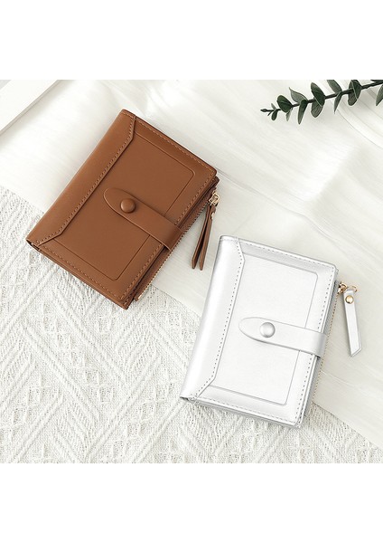 Bayan Kısa Cüzdan Fermuarlı Iki Katlı Cüzdan Çoklu Kart Yuvası Kart Tutucu (Yurt Dışından) indirimleri