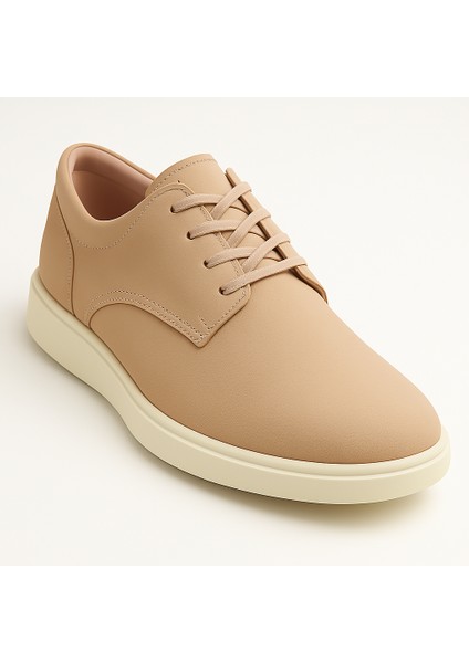 GR0315 Hakiki Nubuk Deri Kalın Poli Taban Business Günlük Klasik Kum Rengi Ayakkabı modelleri