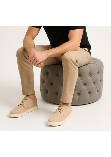 GR0315 Hakiki Nubuk Deri Kalın Poli Taban Business Günlük Klasik Kum Rengi Ayakkabı fırsatları