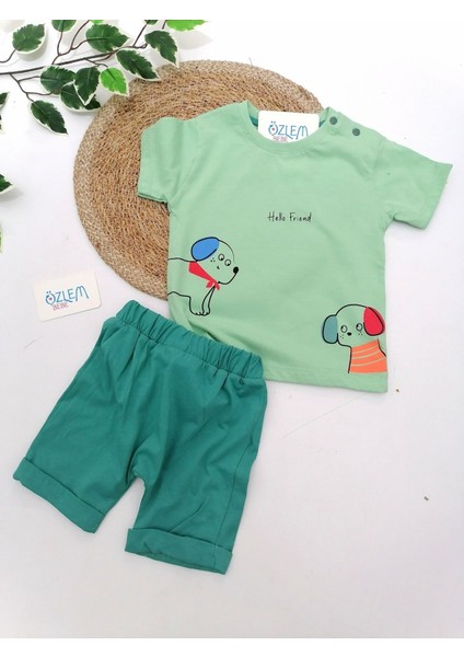 Hello Friend Şortlu 2li Takım Yeşil - 12 Ay fiyatları