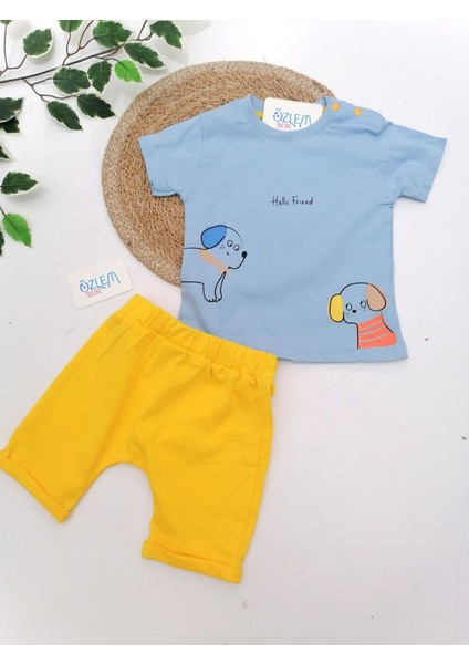 Hello Friend Şortlu 2li Takım Yeşil - 12 Ay modelleri