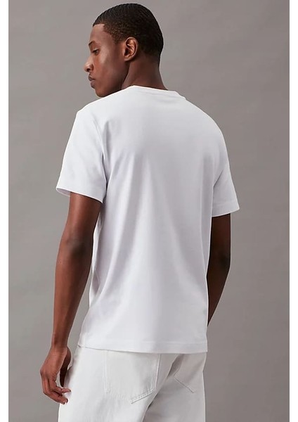 Erkek Ck Mikro Logo Interlock T-Shirt - Beyaz fiyatları