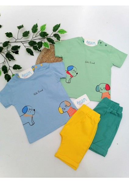 Hello Friend Şortlu 2li Takım Mavi - 18 Ay