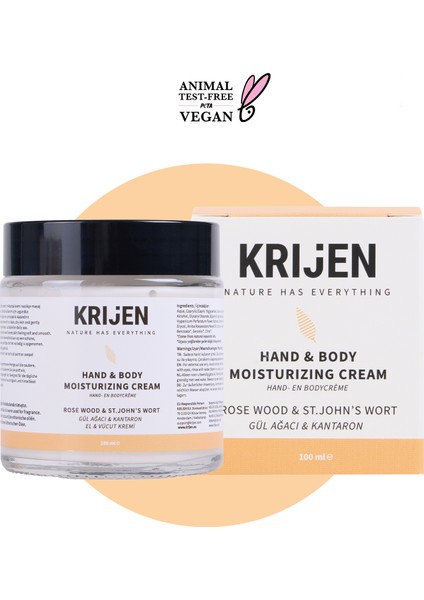 Gül Ağacı & Kantaron El ve Vücut Kremi | E Vitamini + Hindistan Cevizi Yağı + Shea Butter 100 ml