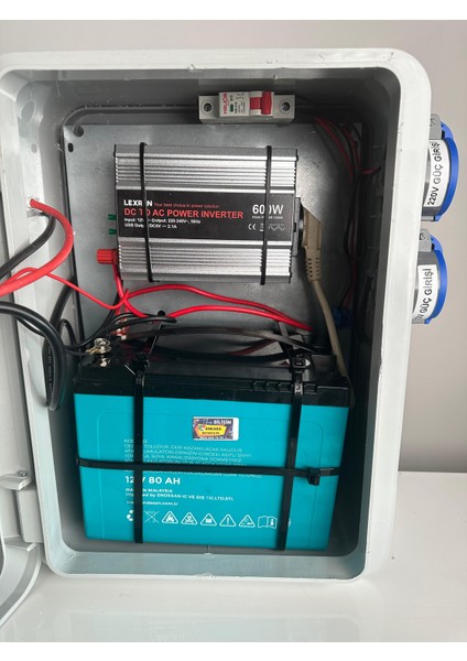 Güneş Enerji Paketi 120W Monokristal Panel 80AH Jel Akü 600W Invertör