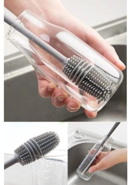 Çok Fonksiyonlu Silikon Bulaşık Temizleme Fırçası, Bardak, Tabak, Şişe ve Fincan Temizliği