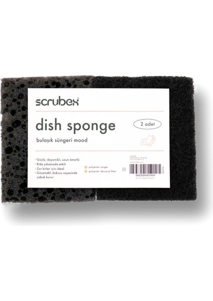 Şık Siyah 2'li Bulaşık Süngeri Seti SB1034 fırsatları