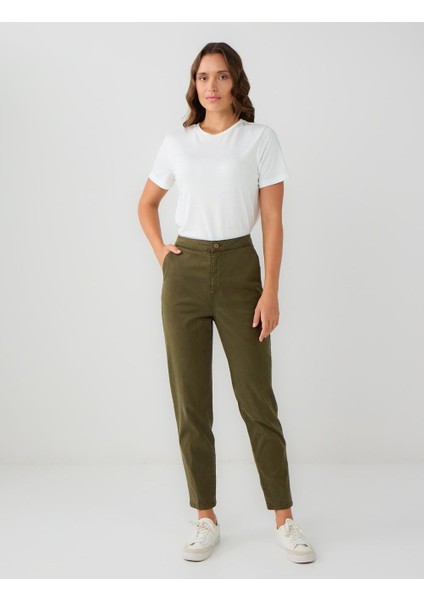 Haki Normal Bel Normal Paça Gabardin Pantolon