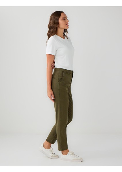 Haki Normal Bel Normal Paça Gabardin Pantolon modelleri