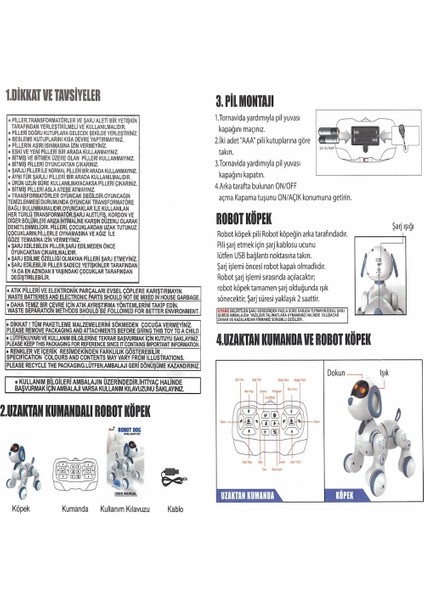 Uzaktan Kumandalı Interaktif Şarjlı Akıllı Robot Köpek Fonksiyonlu Köpek