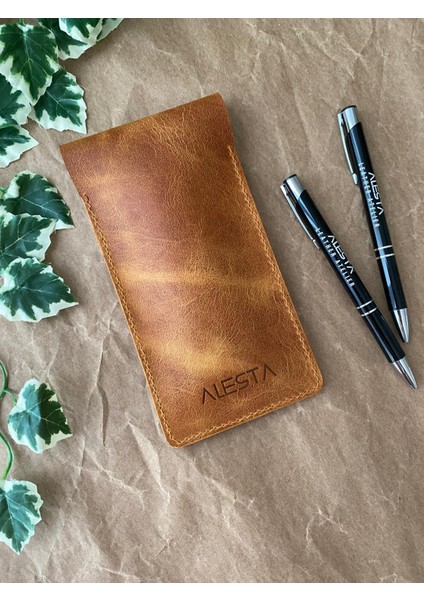 (Isim Yazıyoruz) El Yapımı Hakiki Deri Kalemlik modelleri