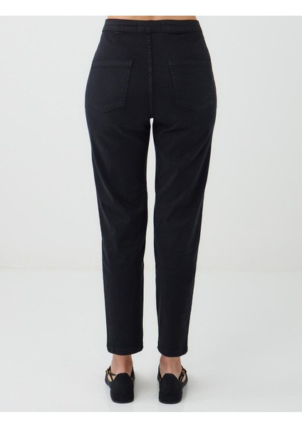 Siyah Normal Bel Normal Paça Gabardin Pantolon indirimleri