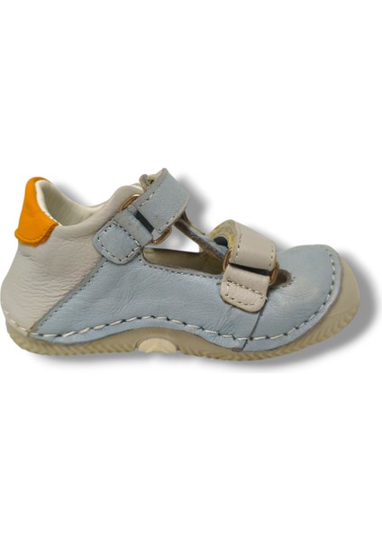 3079-20 Yıldız Tokalı 2 Cırtlı Erkek Çocuk Ayakkabı Gri Turuncu modelleri