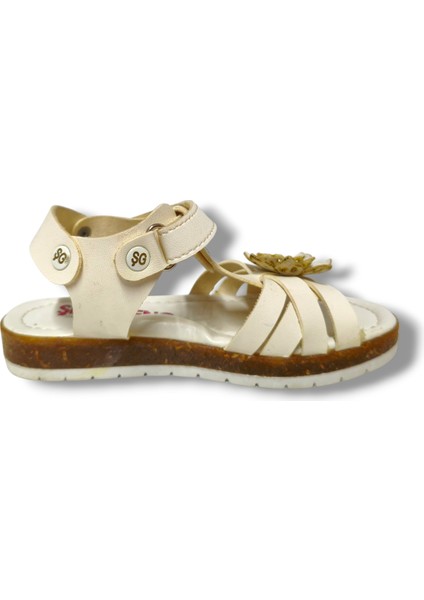 3083-20 Çapraz Şerit Çiçekli Kız Çocuk Sandalet 26-30 modelleri