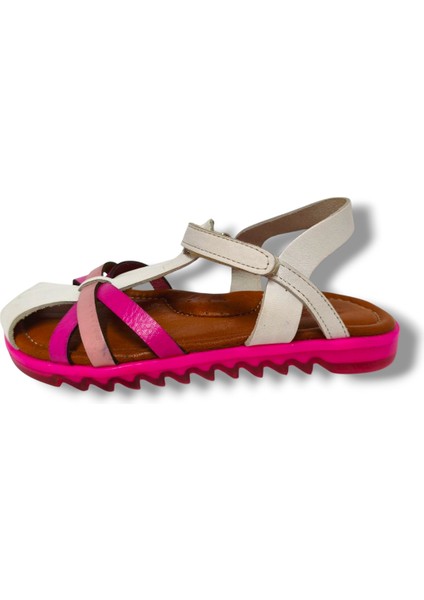 Bagcı 3087-20 Önü Kapalı Çapraz Şeritli Kız Çocuk Sandalet Beyaz Pembe 26-30 fiyatları