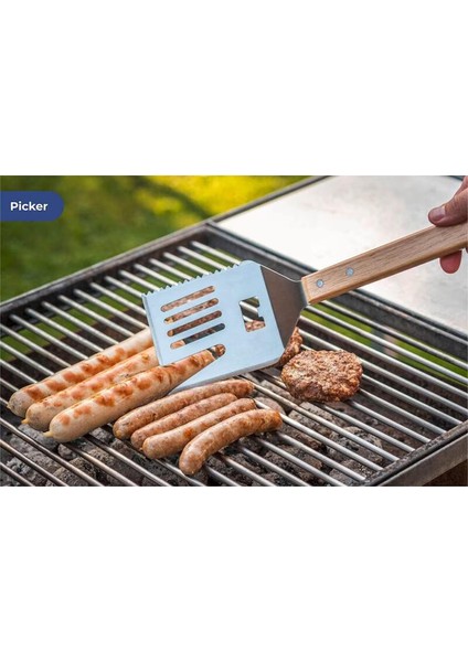 Gbmotion 5’i 1 Arada Paslanmaz Çelik Barbekü Spatulası – Şişe Açacağı, Testere Dişli Kesici, Çatal Ucu, Fileto Bıçağı ve Izgara Küreği Özellikli modelleri