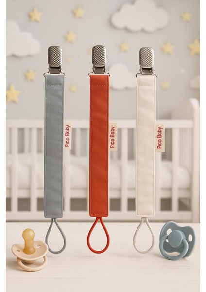 Emzik Askısı - Emzik Zinciri - Emzik Tutacağı 3'lü Set