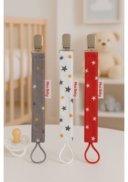 Emzik Askısı - Emzik Zinciri - Emzik Tutacağı 3'lü Set