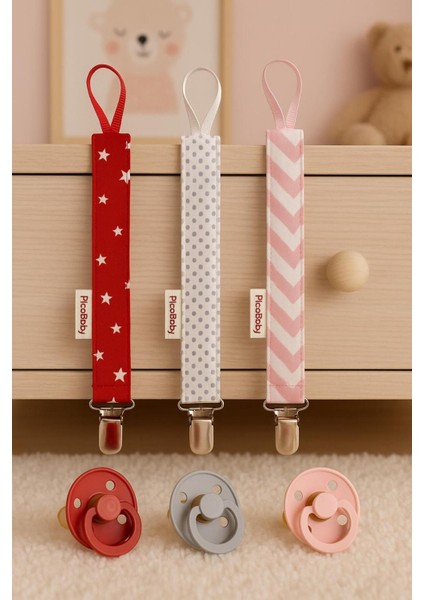 Emzik Askısı - Emzik Zinciri - Emzik Tutacağı 3'lü Set