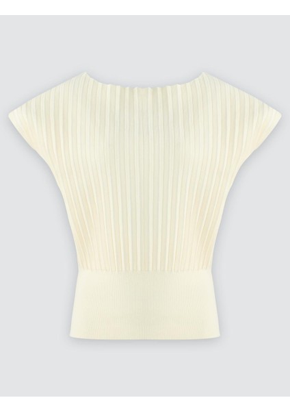 Taş Sıfır Yaka Çizgili Triko Süveter