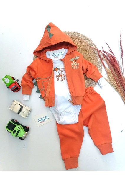 Paradise Baskı Kapüşonlu 3lü Takım Tarçın - 3 Ay fiyatları