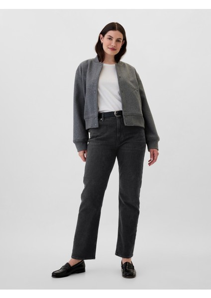 Kadın Siyah 90S Straight Jean Pantolon fırsatları
