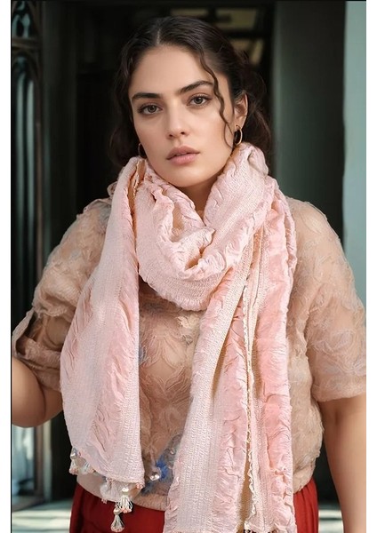 Ipek Şal - 75 X200 cm - Gofreli - El Dokuması - %100 Ödemiş Ipeği