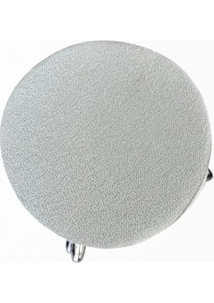 Paslanmaz Krom Ayaklı Beyaz Kumaş Tabure 4 Adet modelleri