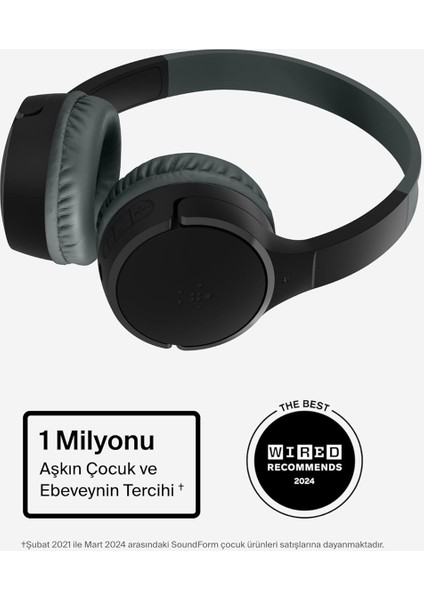 Soundform Mini Kablosuz Çocuk Kulaklığı, Siyah fiyatları