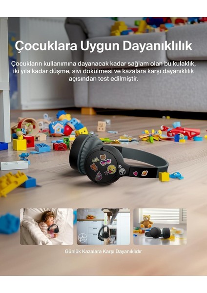 Soundform Mini Kablosuz Çocuk Kulaklığı, Siyah