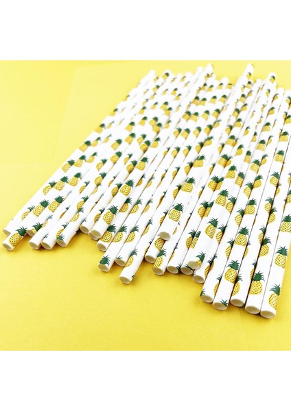 Kağıt Pipet Ananas Desenli 25'li indirimleri