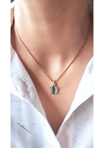 Opal Taşlı Kaplumbağa Çelik Kolye fiyatları