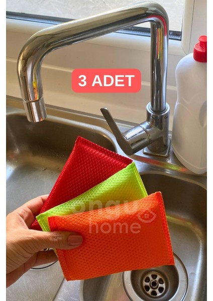 3'lü Petek Dokulu Bulaşık Süngeri Seti, Temizlik Için Mükemmel Seçenek