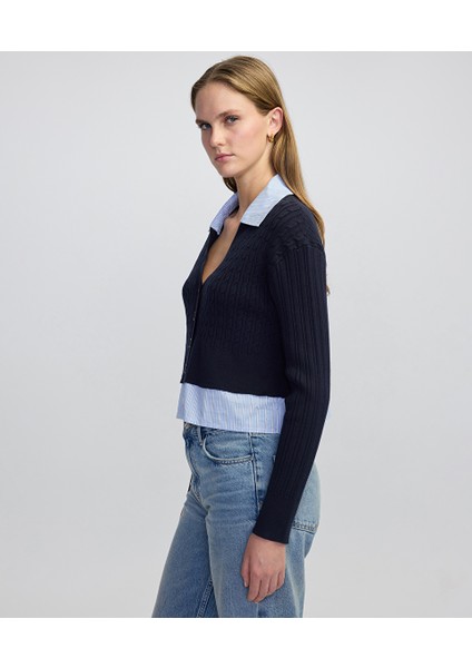 Çift Parça Görünüm Saç Örgülü Triko IW6250050352015 modelleri
