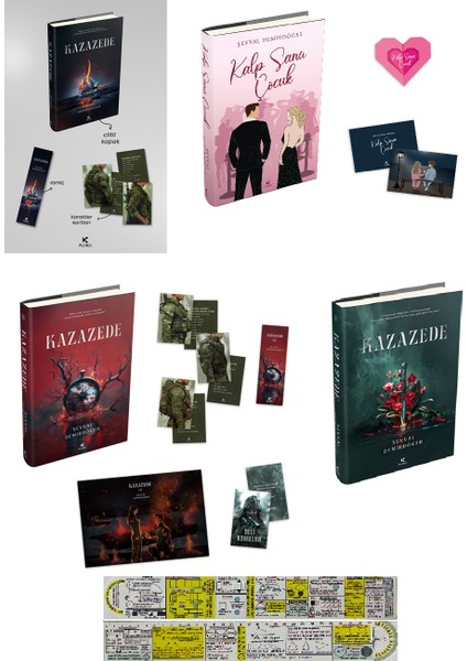 Şevval Demirdöğer 4 Kitap Set - Kazazede Serisi - Kalp Sana Çocuk (Ciltli) + Mat. Öğreten Cetvel