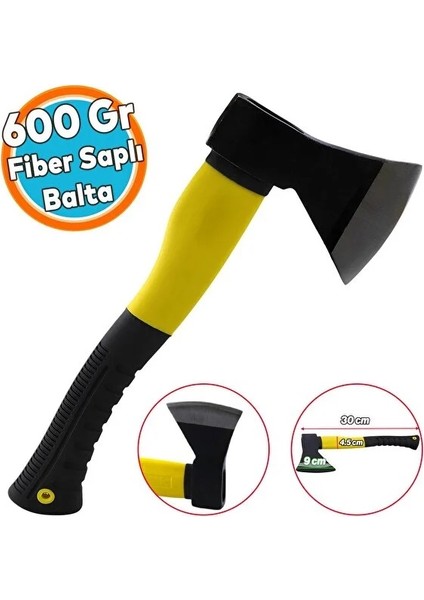 Fiber Saplı Balta Nacak Kamp Odun Kesme - Kırma Budama Kemik Kesme Bölme 600 gr