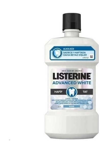 Advanced White Alkolsüz Nane Aromalı Ağız Bakım Suyu 250 ml – Plak ve Tartar Karşıtı, Antibakteriyel Koruma