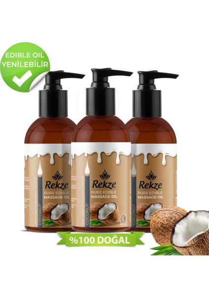 Masaj Yağı 3 Adet Hindistan Cevizi Aromalı Kokulu Etkili 120 ml